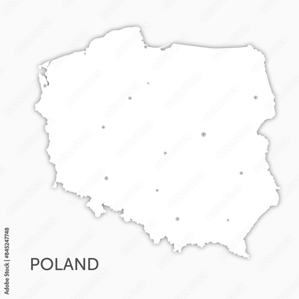 Poland map withe paper cut Poland map withe paper cut