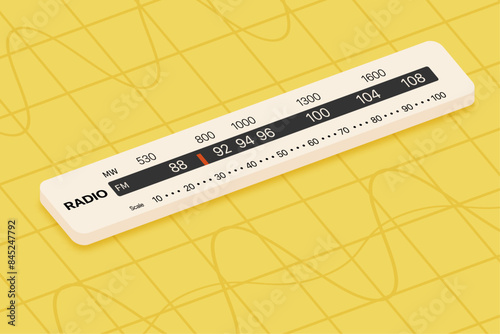Radio tuner on tech background