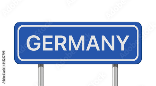 Realistic Germany road sign isolated on white background