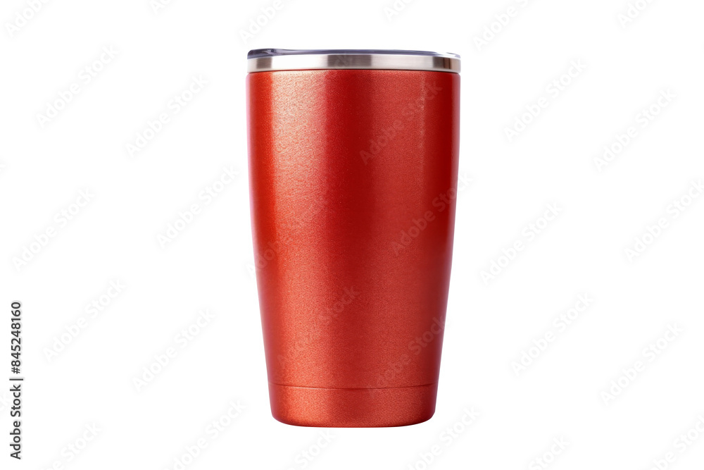Stainless steel glass,cold mug or insulated tumbler bottle red color isolated on transparent background. Stainless steel glass,cold mug or insulated tumbler bottle red color isolated on transparent background.