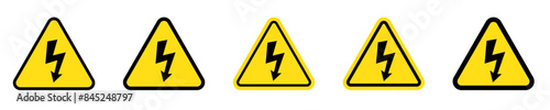 High voltage sign with lightning.