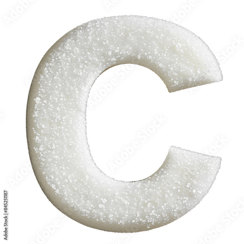 Letter C Sugar Art Isolated on Transparent or White Background, PNG photo