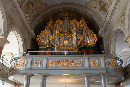 The beautiful organ pipes in Harnosand's cathedral in Northern Sweden.