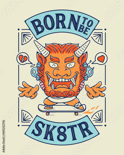 Chinese foo Dog skateboarder charachter design