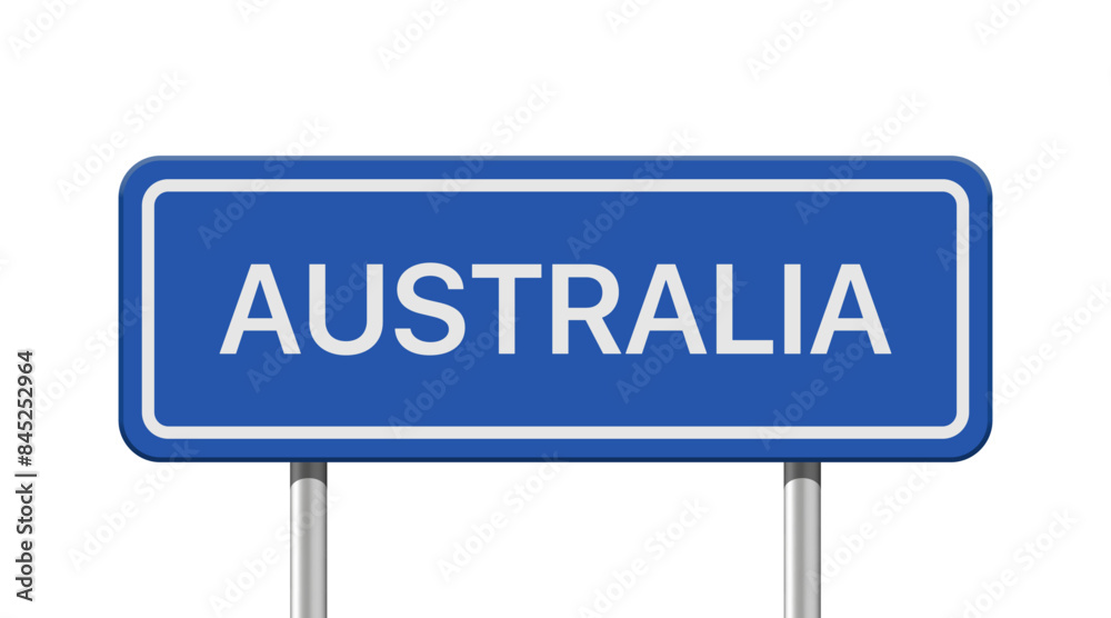 Realistic road sign Australia isolated on white background Realistic road sign Australia isolated on white background