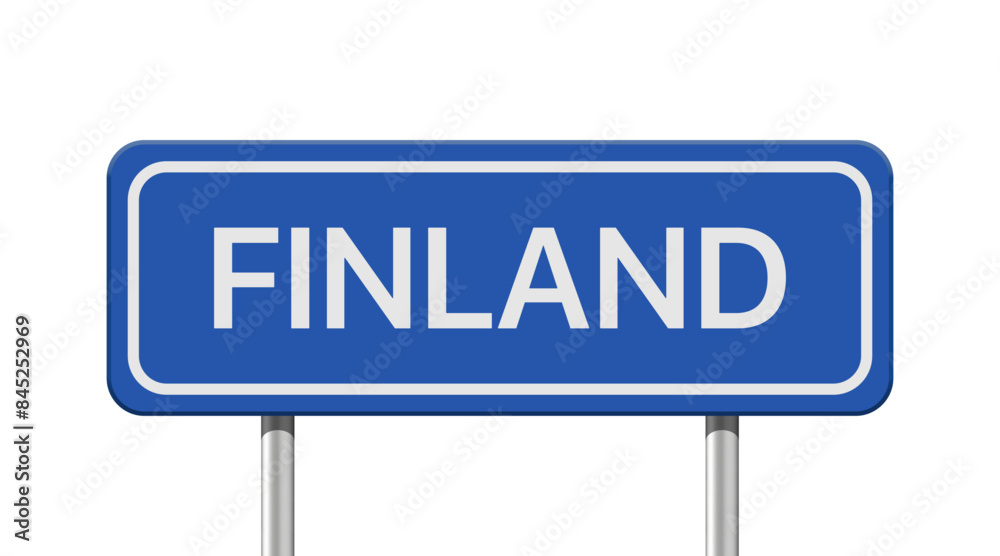 Realistic road sign Finland isolated on white background Realistic road sign Finland isolated on white background
