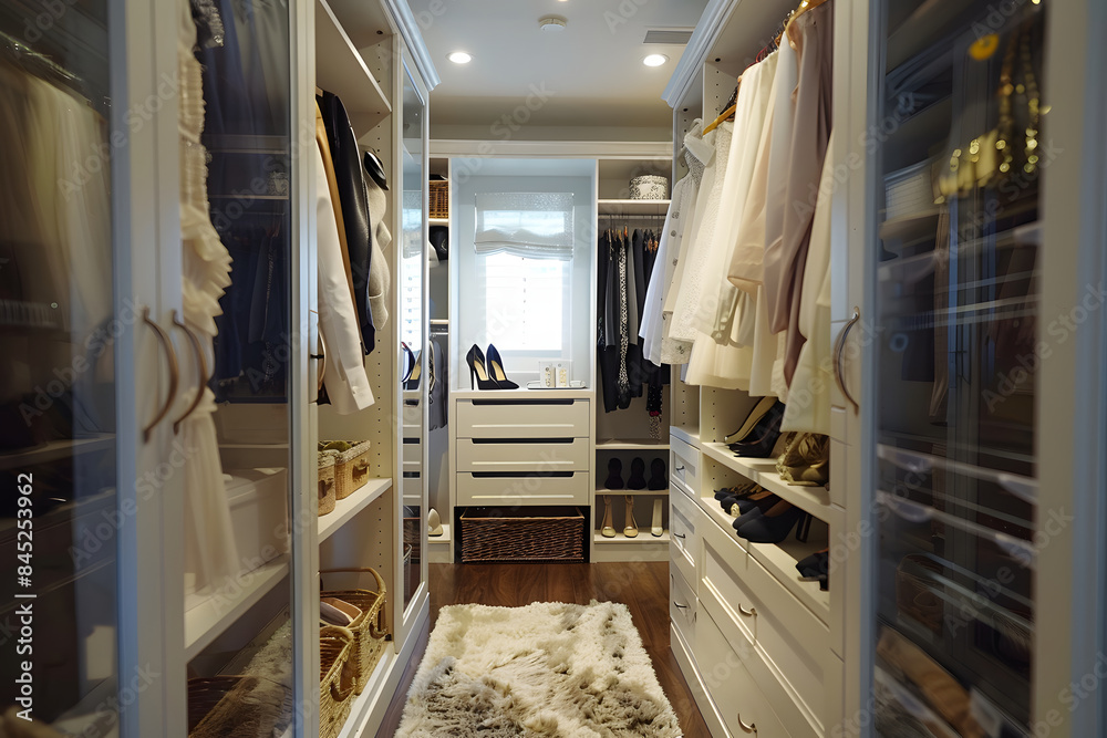 Obraz premium 高級感あふれるウォークインクローゼットの内部