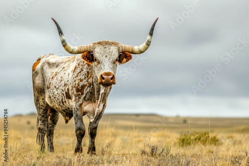 a majestic longhorn bull stands tall in the garden