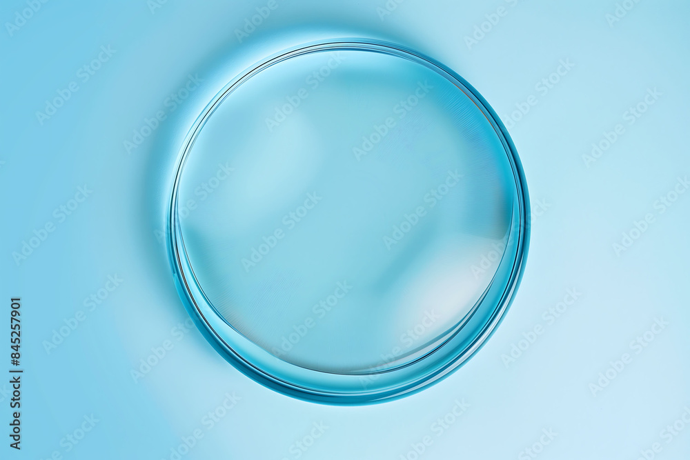Circle shape in glass effect on blue color background for product presentation. Circle shape in glass effect on blue color background for product presentation.