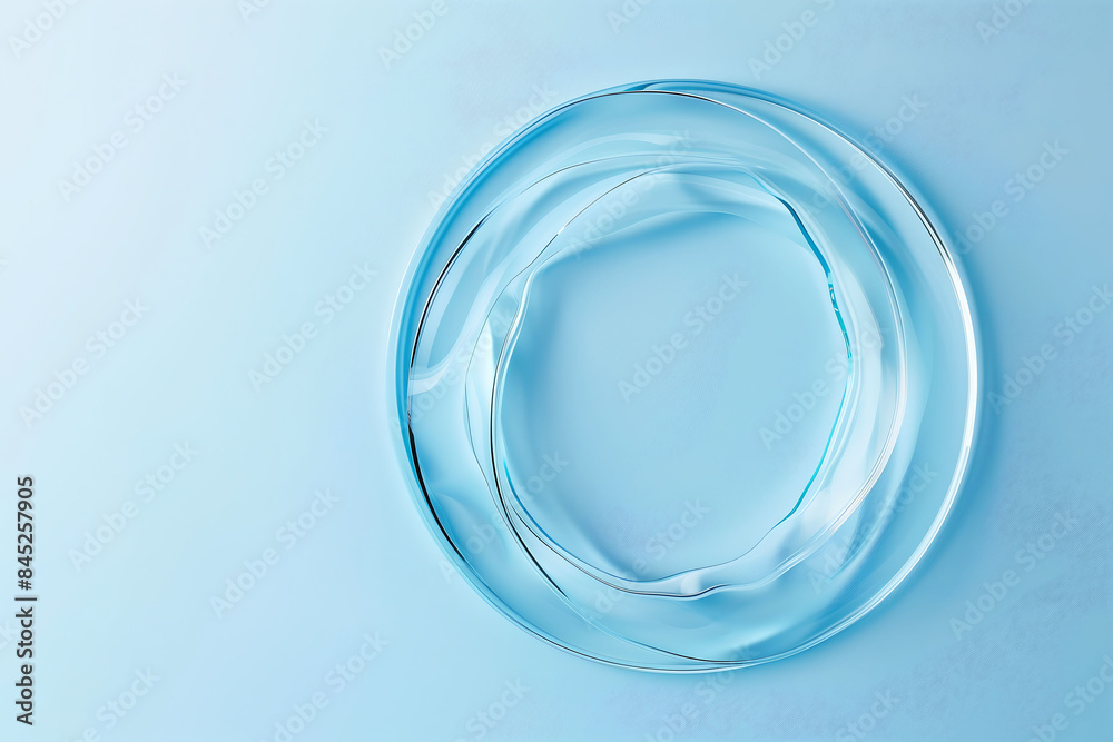 Circle shape in glass effect on blue color background for product presentation. Circle shape in glass effect on blue color background for product presentation.