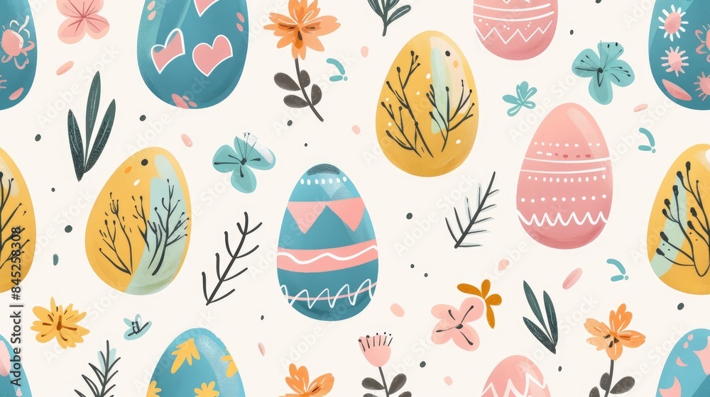 Explore this delightful Easter themed seamless pattern featuring charming doodle eggs perfect for enhancing textiles banners wallpapers and wrapping materials Explore this delightful Easter themed seamless pattern featuring charming doodle eggs perfect for enhancing textiles banners wallpapers and wrapping materials