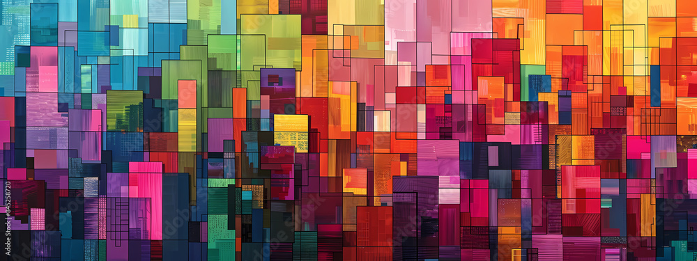 Modern Geometric City: A Colorful Vision Modern Geometric City: A Colorful Vision