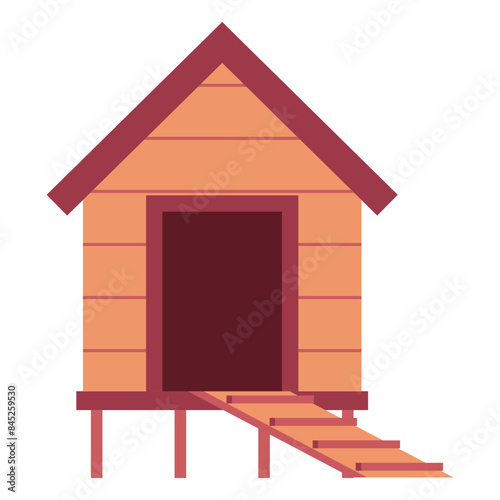 Poultry pen vector cartoon illustration isolated on a white background.