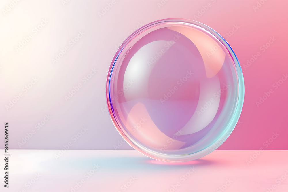 Circle shape in glass effect on pastel color background for product presentation. Circle shape in glass effect on pastel color background for product presentation.