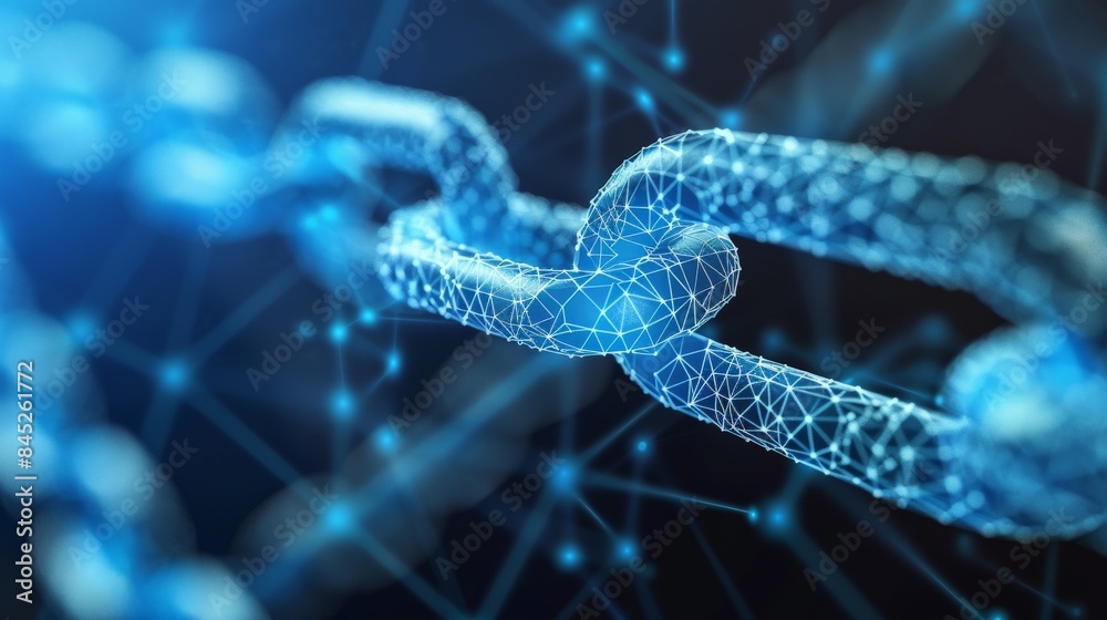 Blockchain Network Visualization with Connected Digital Chain Links