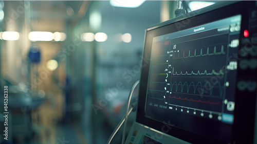 Wallpaper Mural heart streamline monitor on an EKG machine in a modern hospital room Torontodigital.ca