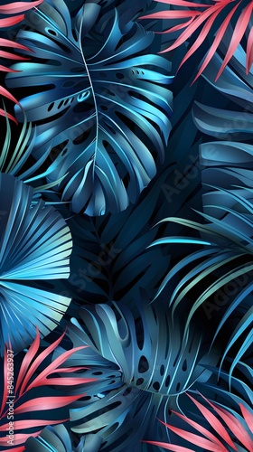 Wallpaper Mural Luxury seamless pattern with palm leaves. Modern stylish floral background Torontodigital.ca