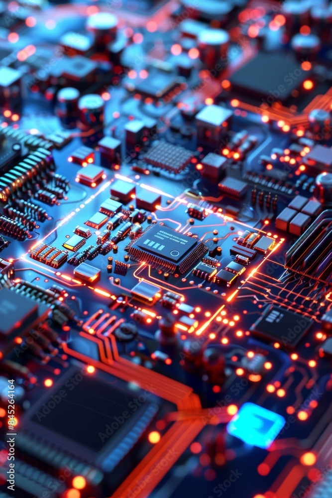Close-up view of a quantum processor chip with intricate details