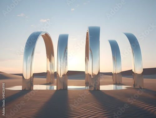 Ethereal Glass Arches Mirroring the Desert Landscape photo