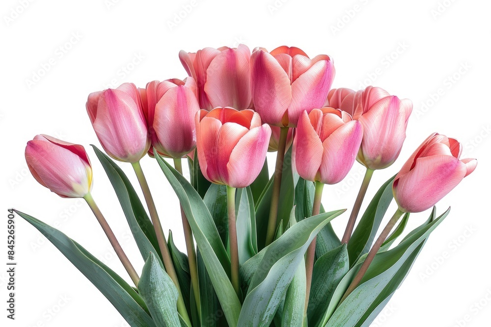 Bouquet of tulip on a white background. Clipping path Bouquet of tulip on a white background. Clipping path