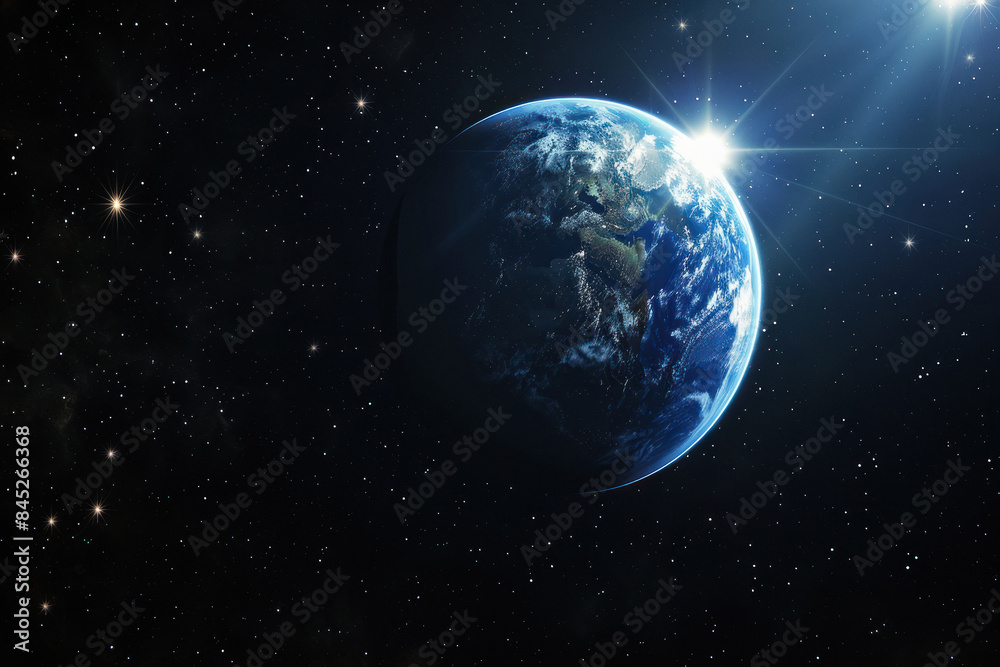 Planet earth in outer space Planet earth in outer space