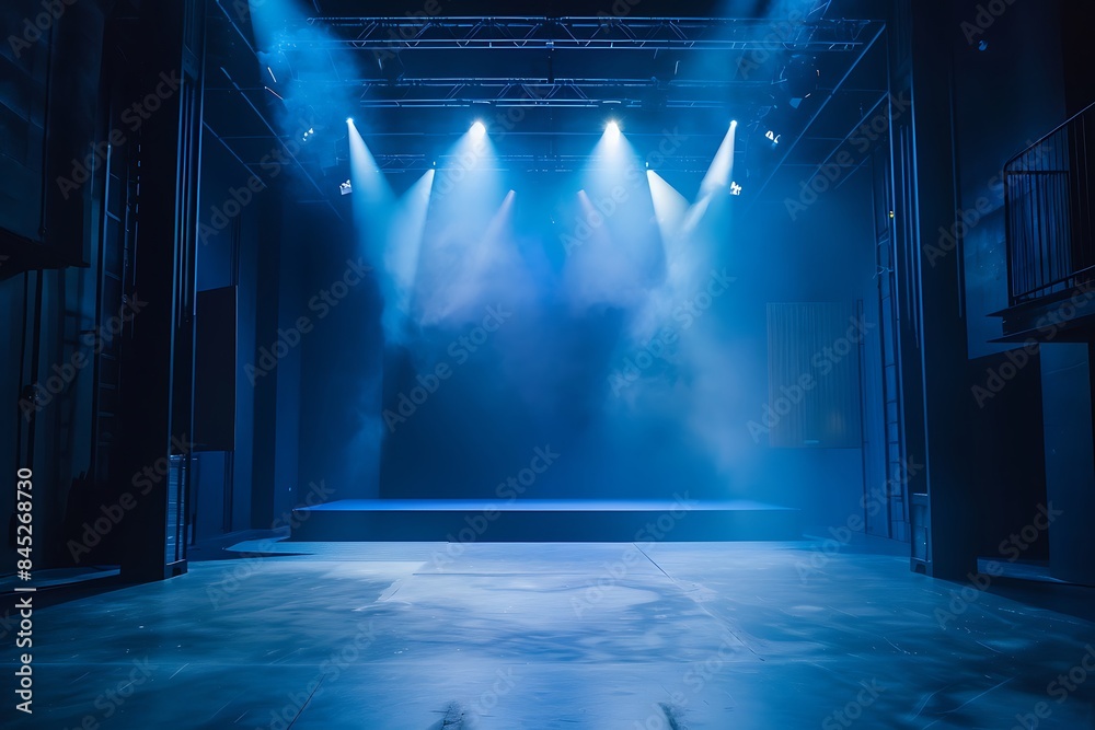 Naklejka premium empty stage with spotlight