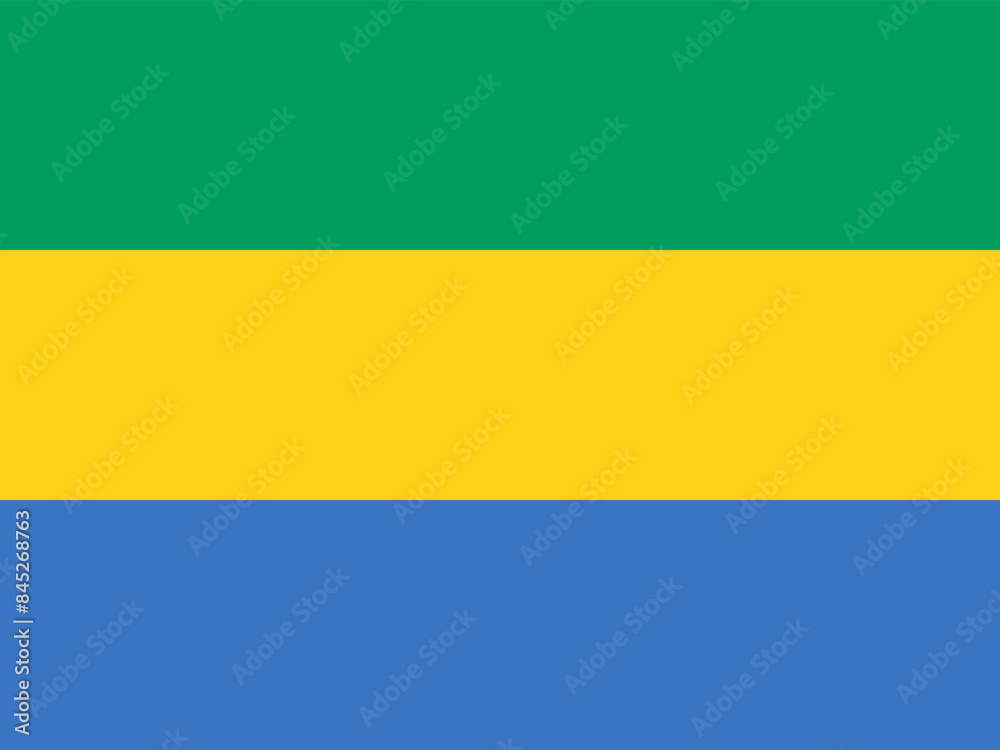 The national flag of the Gabonese Republic. vector illustration eps10. Symbol of patriotism and freedom The national flag of the Gabonese Republic. vector illustration eps10. Symbol of patriotism and freedom