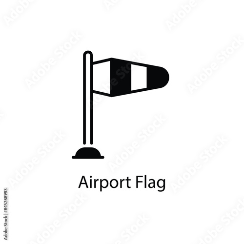 Airport Flag vector icon