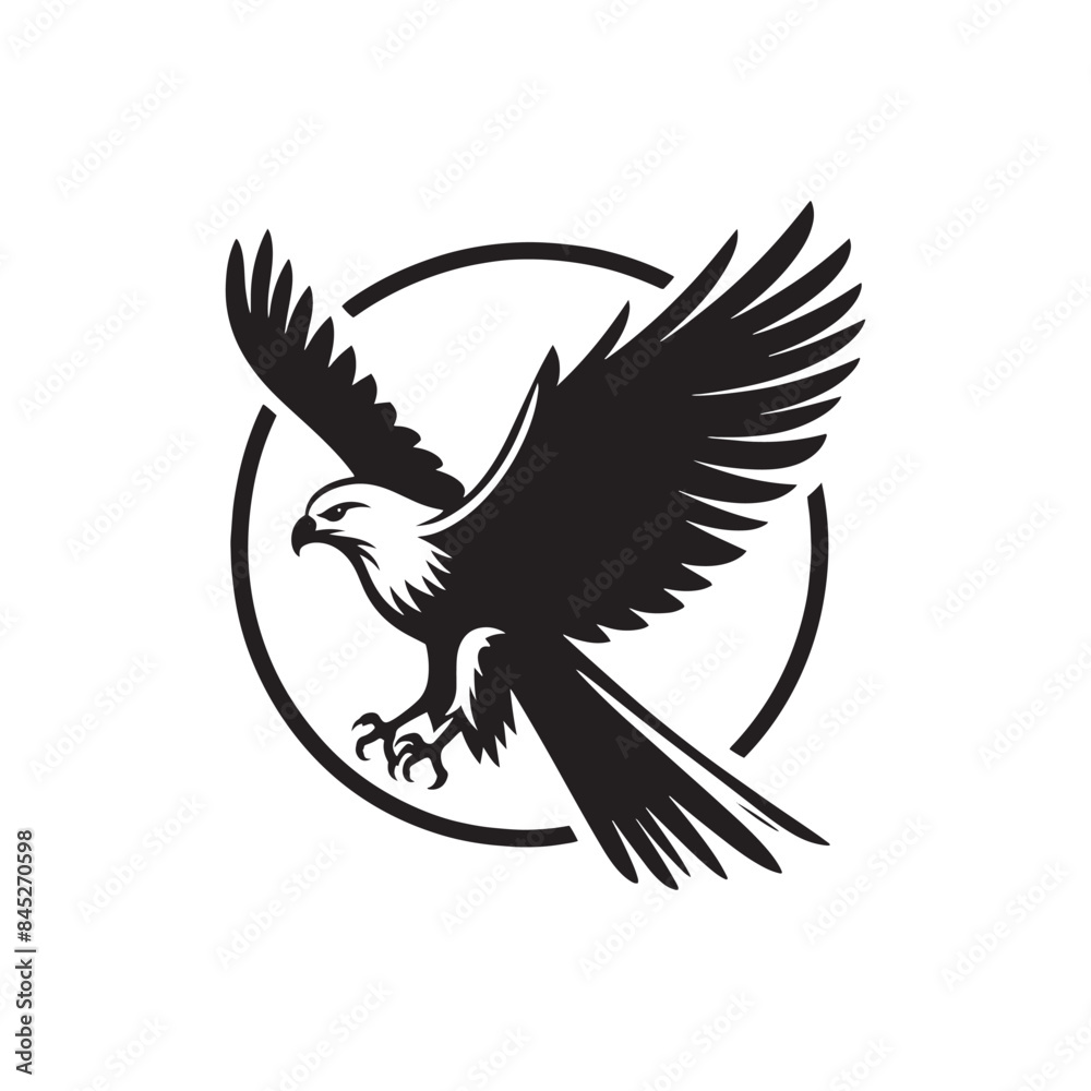 Kite Bird Silhouette: Vector Graphics Depicting the Elegance and Freedom of Flight - Kite Bird Vector - Kite Bird Illustration - Bird Silhouette.