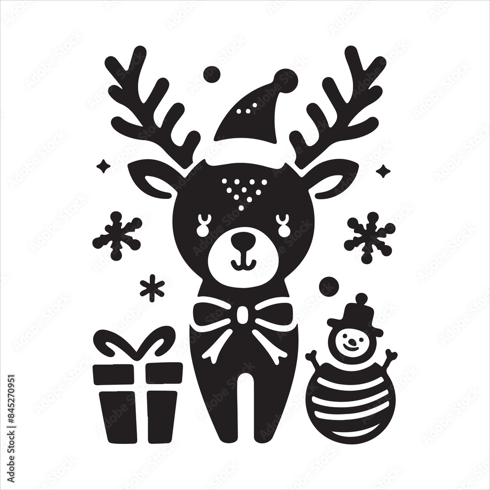 Fototapeta premium Christmas Deer Vector