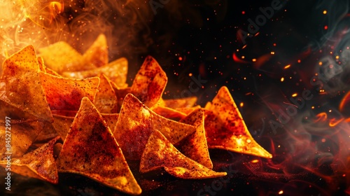 Nacho chips with jalapenos hot fame, a vibrant explosion of flavors