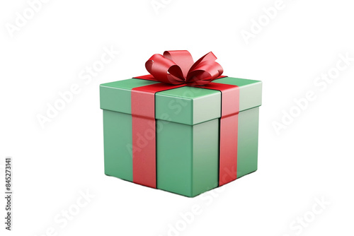 Festive Green and Red Gift Box Presentation. © Stocks