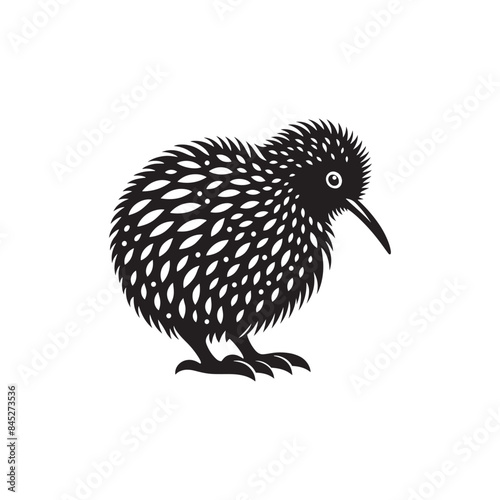 Sweet Kiwi Bird Silhouette Vector: Add a Touch of Nature's Wonder to Your Graphic Designs - Kiwi bird Illustration - Kiwi Bird Vector- Bird Vector.
