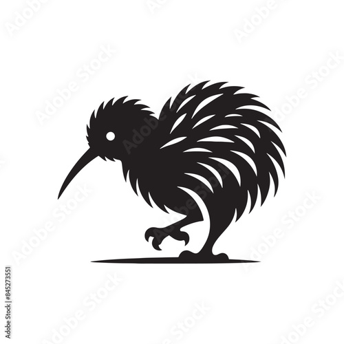 Sweet Kiwi Bird Silhouette Vector: Add a Touch of Nature's Wonder to Your Graphic Designs - Kiwi bird Illustration - Kiwi Bird Vector- Bird Vector.