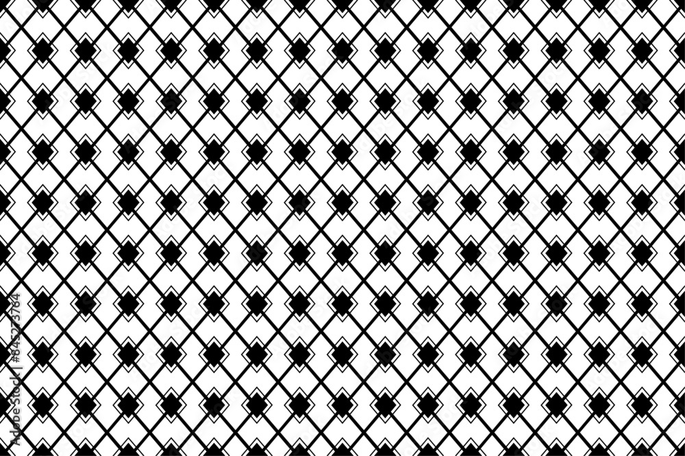 Fototapeta premium Intricate Black and White Diamond Pattern Design