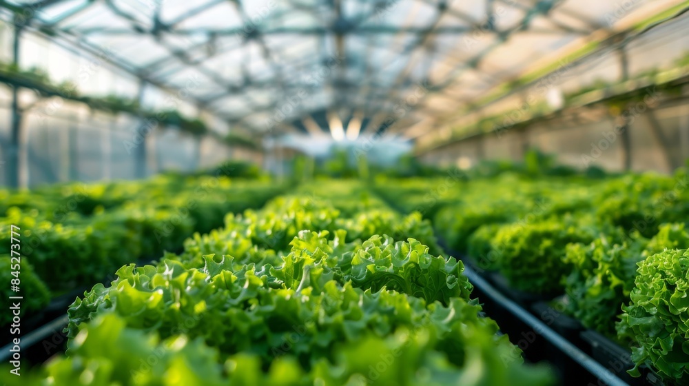 Organic hydroponic vegetable growing in a greenhouse. Selective focus. Organic hydroponic vegetable growing in a greenhouse. Selective focus.