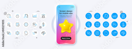 Capsule pill, Time and Psychology line icons. Phone mockup with 3d star icon. Pack of Power, Greenhouse, Inspect icon. Quick tips, Fireworks, Chemistry lab pictogram. Vector
