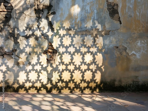 Sunlight shining through a window arabesque shadow