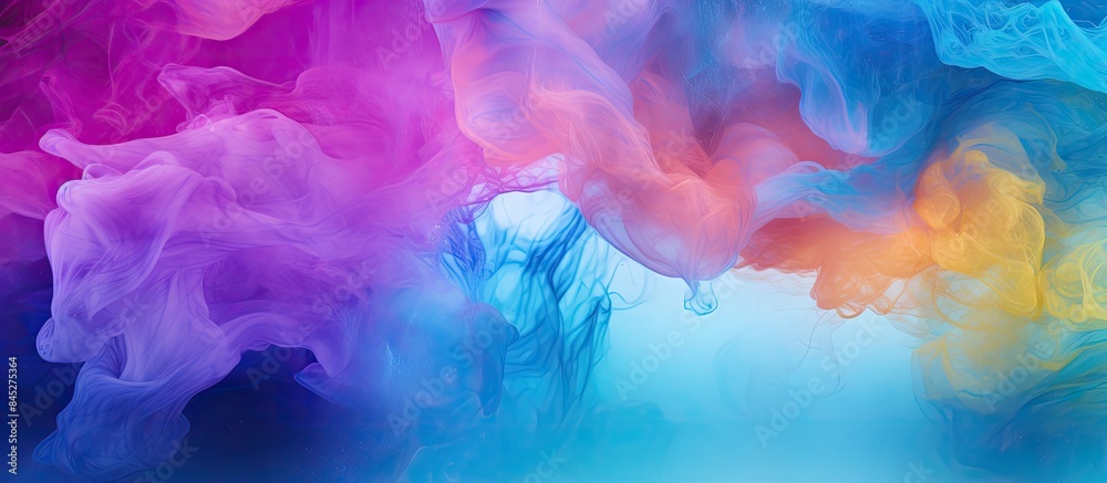 Fototapeta premium An abstract background with vibrant dye in the water creating a visually stunning concept art and a potential wallpaper with copy space image