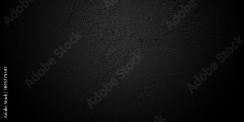 Dark Black background texture, old vintage charcoal black backdrop paper with watercolor. Abstract background with black wall surface, black stucco texture. Black gray satin dark texture.