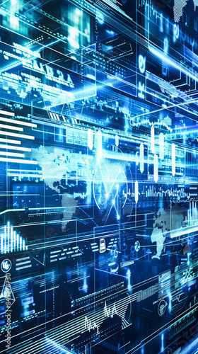 Wallpaper Mural Global connections and data transfer concept background Torontodigital.ca