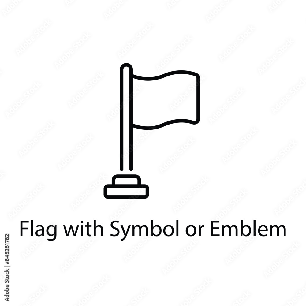 Flag with Symbol or Emblem vector icon Flag with Symbol or Emblem vector icon