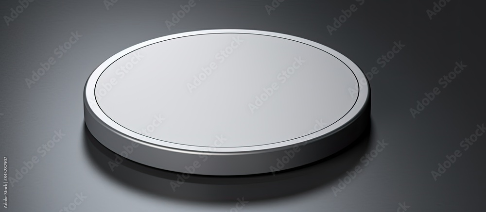 A modern and portable round white wireless charger with a magnet showcased on a dark gray background This fast charging device is a testament to advanced technology. Creative banner. Copyspace image A modern and portable round white wireless charger with a magnet showcased on a dark gray background This fast charging device is a testament to advanced technology. Creative banner. Copyspace image