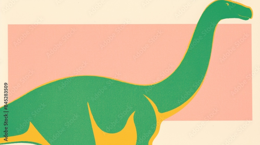 Simple style hand drawing illustration of a dinosaur Stock Illustration