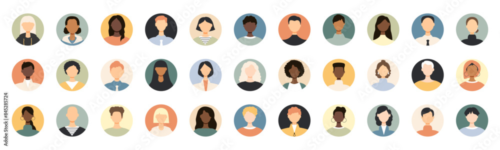 © Stafeeva - Icons of different people. Modern design.