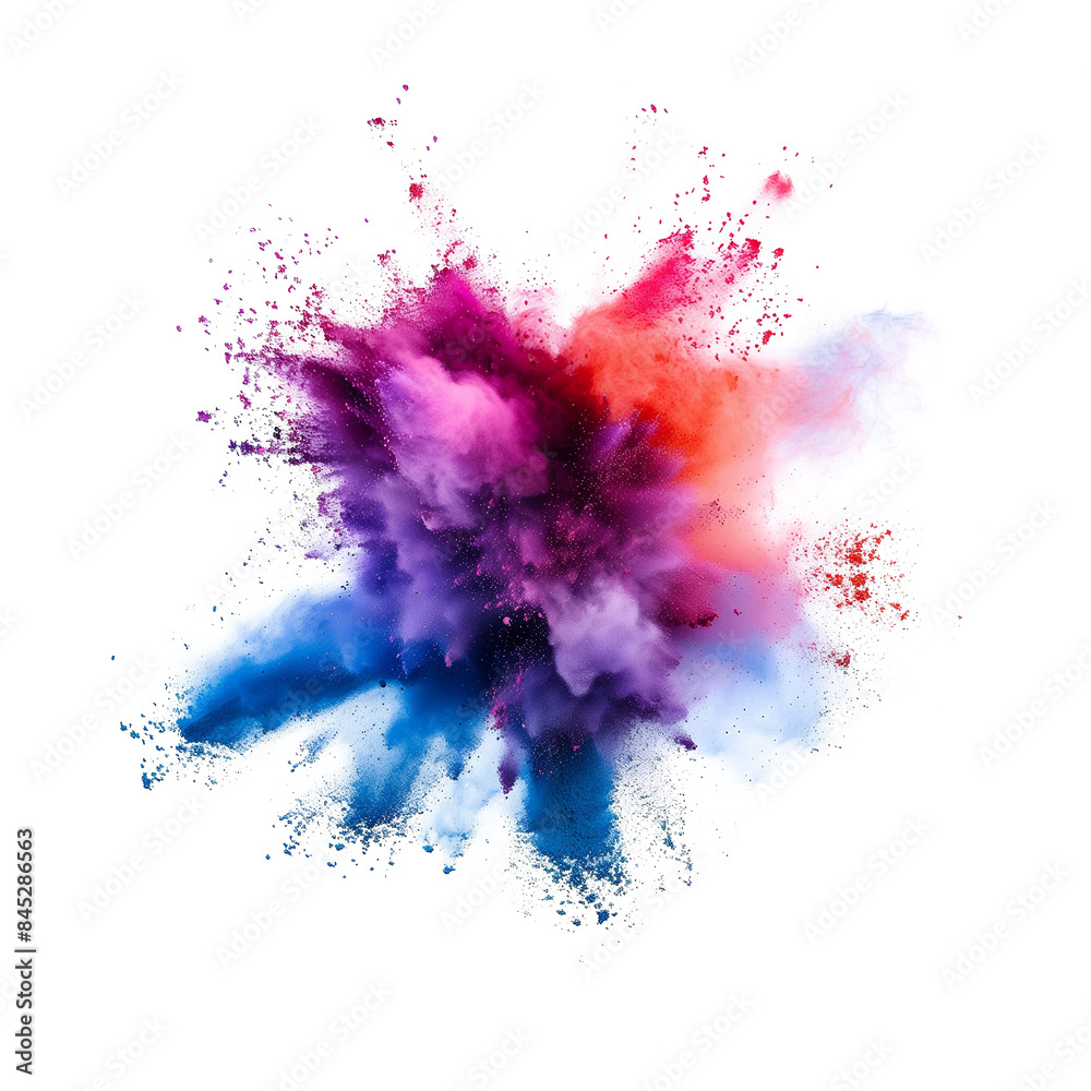 Explosion of colored powder isolated on transparent background. 3d rendering Explosion of colored powder isolated on transparent background. 3d rendering