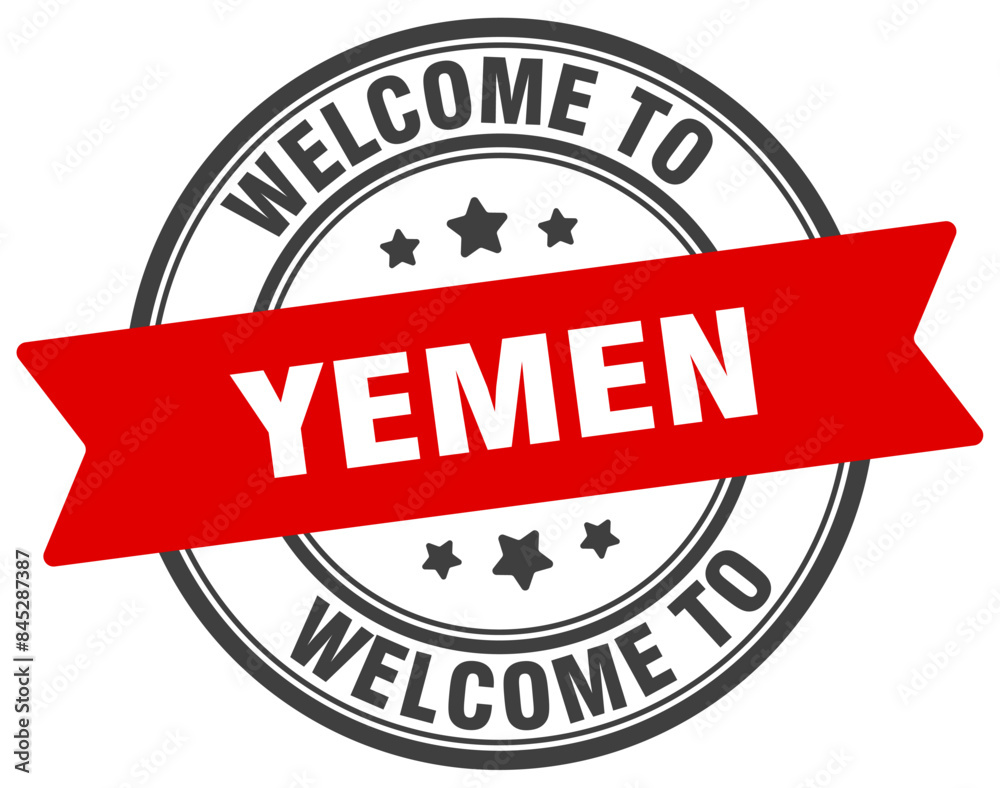 Fototapeta premium Welcome to Yemen stamp. Yemen round sign