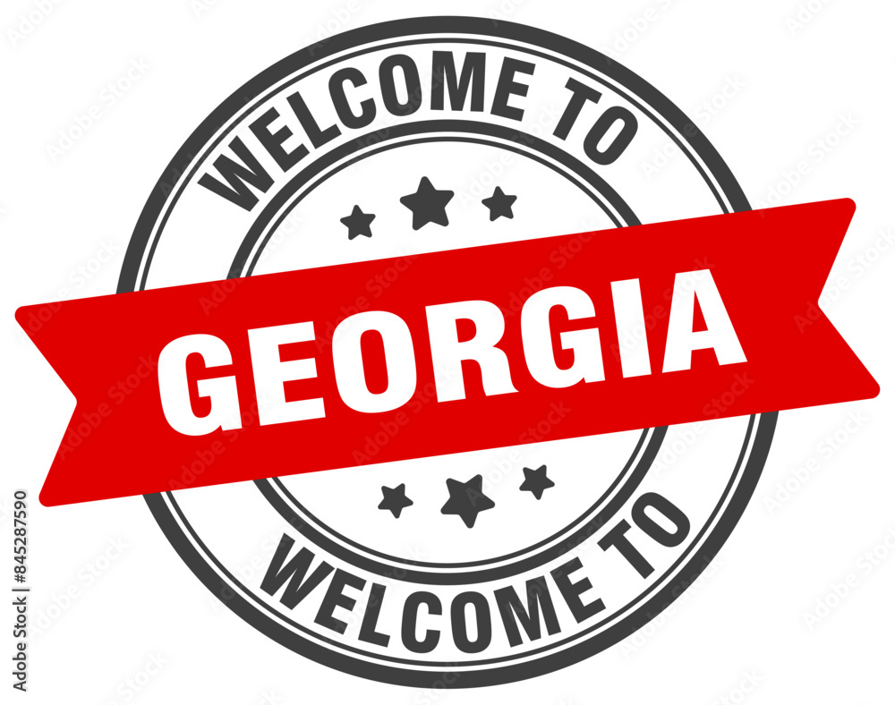 Welcome to Georgia stamp. Georgia round sign Welcome to Georgia stamp. Georgia round sign