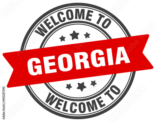 Welcome to Georgia stamp. Georgia round sign