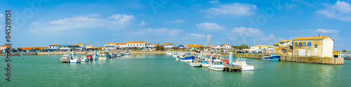 Panorama of the port and boats of La Cotiniere in Saint-Pierre-d'Oléron, France